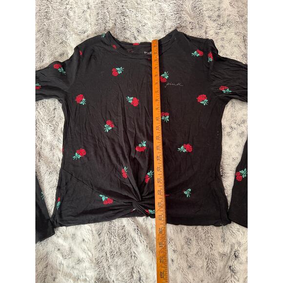 Victoria’s Secret pink rose‎ logo long sleeved size small with knot on front - Picture 2 of 4